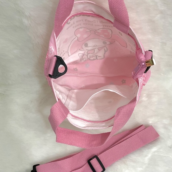 $15 Super Cute Pink My Melody Sweet Messages Hand/Shoulder/Body Bag with Zipper - Picture 2 of 2